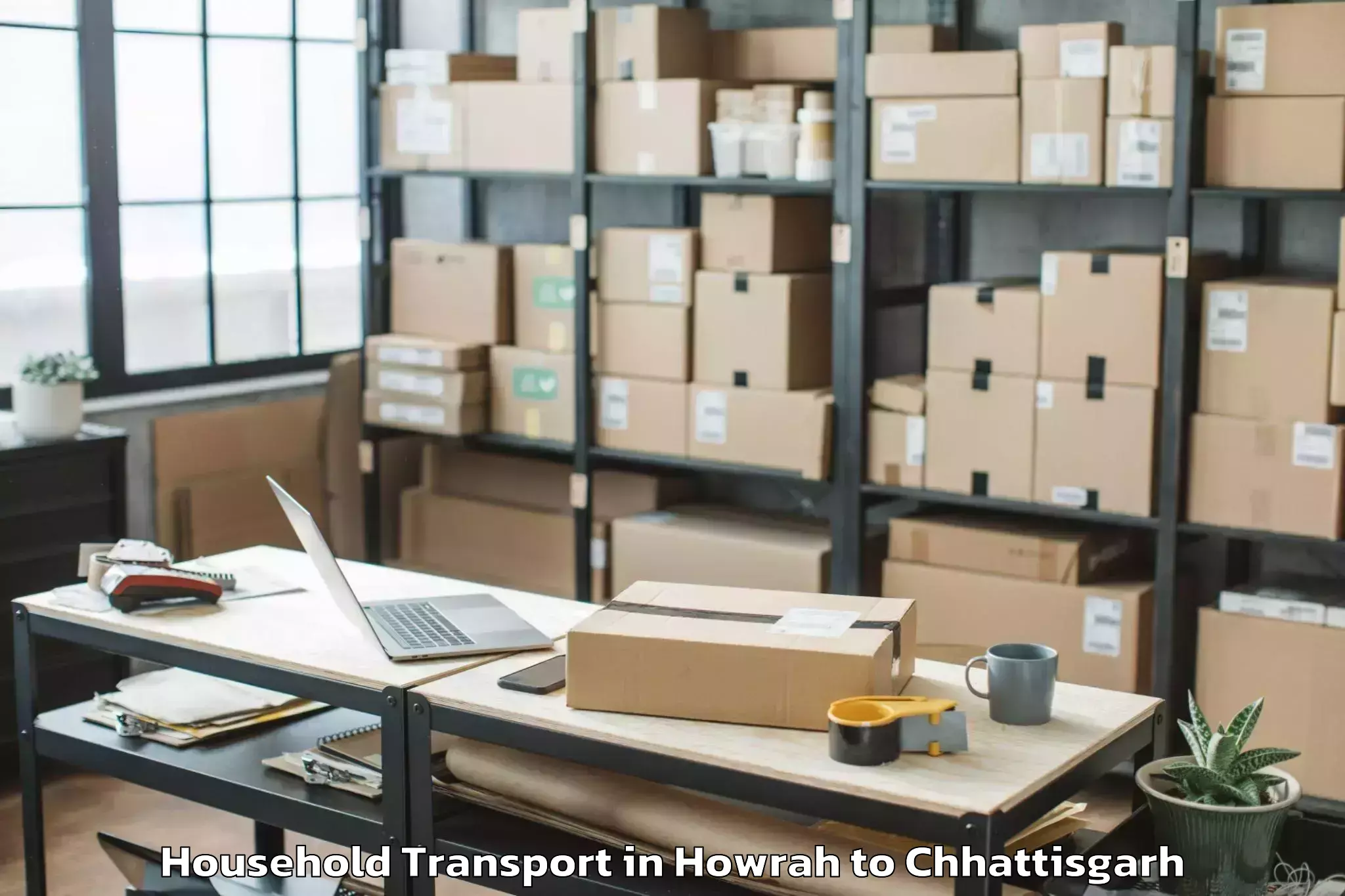 Book Howrah to Ambikapur Household Transport Online